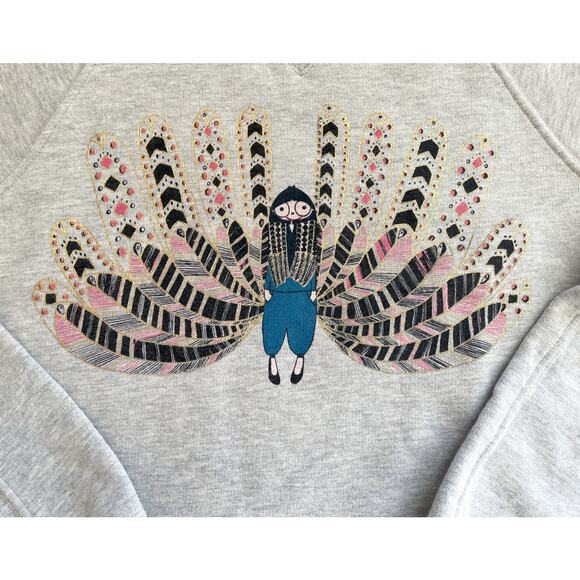 Girl's Little Marc Jacobs Peacock Gray Crewneck Sweatshirt Dress Size 12 - Picture 2 of 9